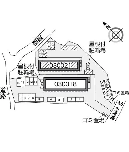 ★手数料０円★海老名市大谷北３丁目　月極駐車場（LP）